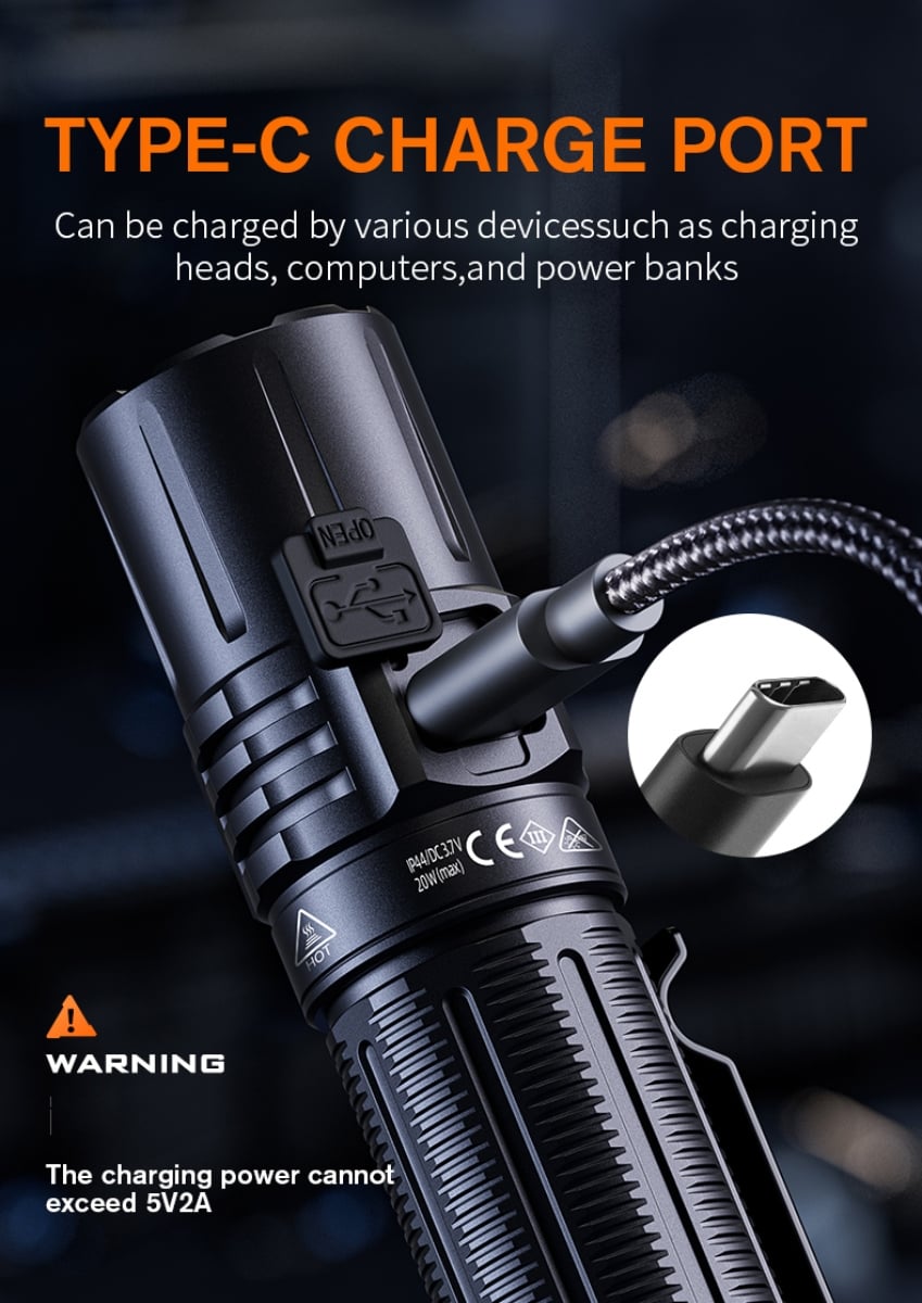 SUPERFIRE A20 Tactical Flashlight – 1700 Lumens - immagine 6