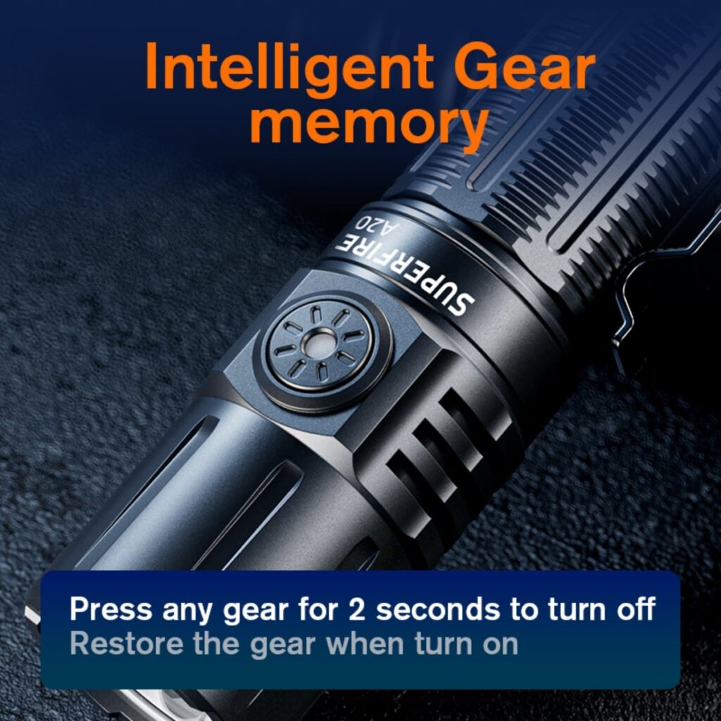 SUPERFIRE A20 Tactical Flashlight – 1700 Lumens - immagine 4