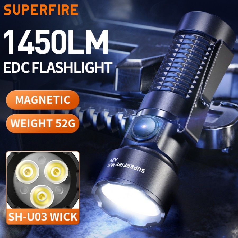 superfire a29 edc flashlight 1450 lumens