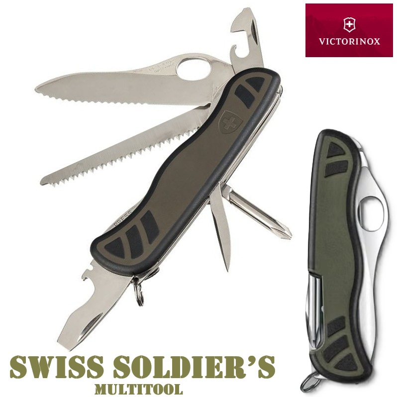 Victorinox Swiss Soldier’s Knife Olive · 10 Funzioni · Lama Bloccabile · 111 mm · 8461.MWCH